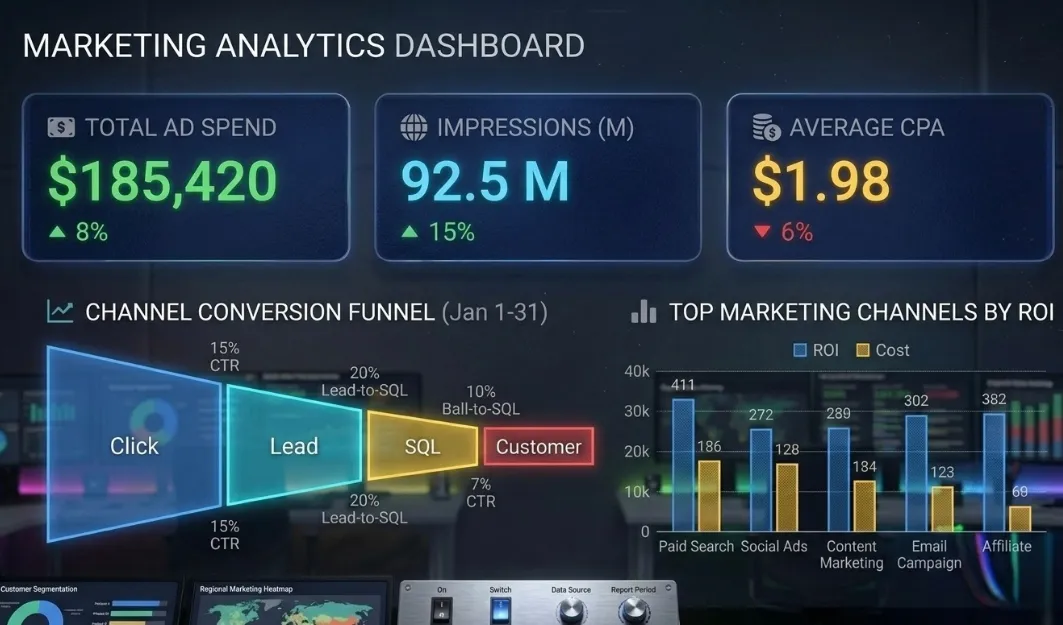 Data Analyst course in Chennai Power BI marketing performance dashboard project